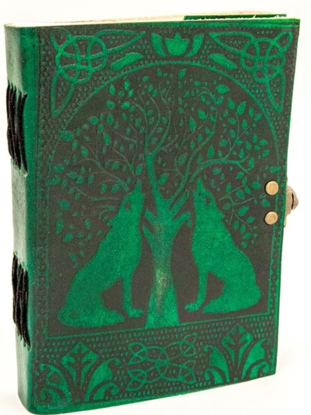 Write with Ease Green Celtic Dogs Journal with Latch